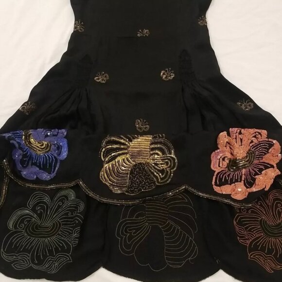 The House of Adair 1920s Hand-Beaded Silk Satin Evening Dress | Art Deco Couture - Picture 7 of 14